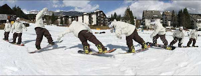 Snowboarding Trick : Frontside butter 180 out