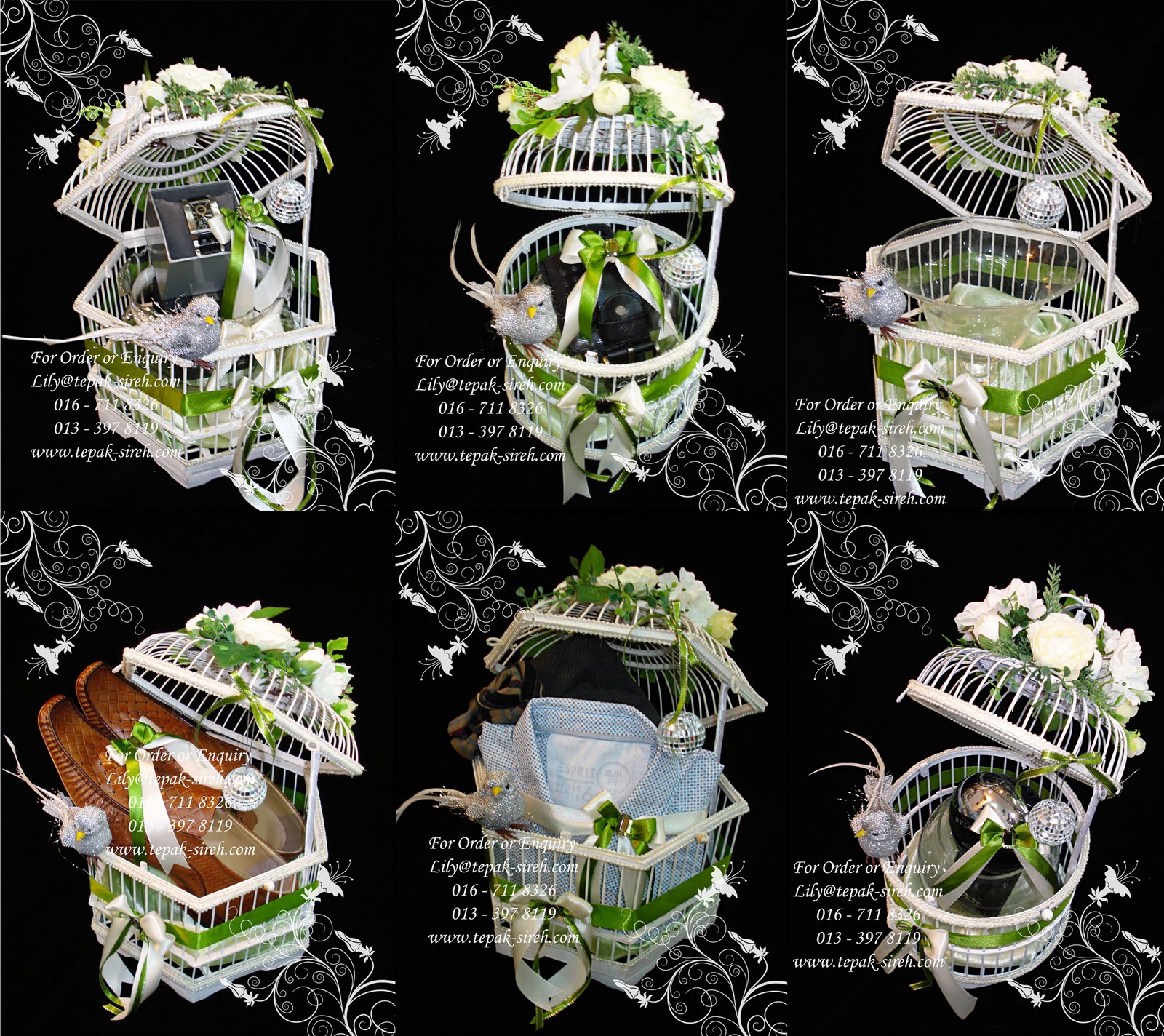 Gubahan Hantaran in Ivory and Apple Green