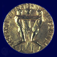 Reverse side of Nobel Peace Award