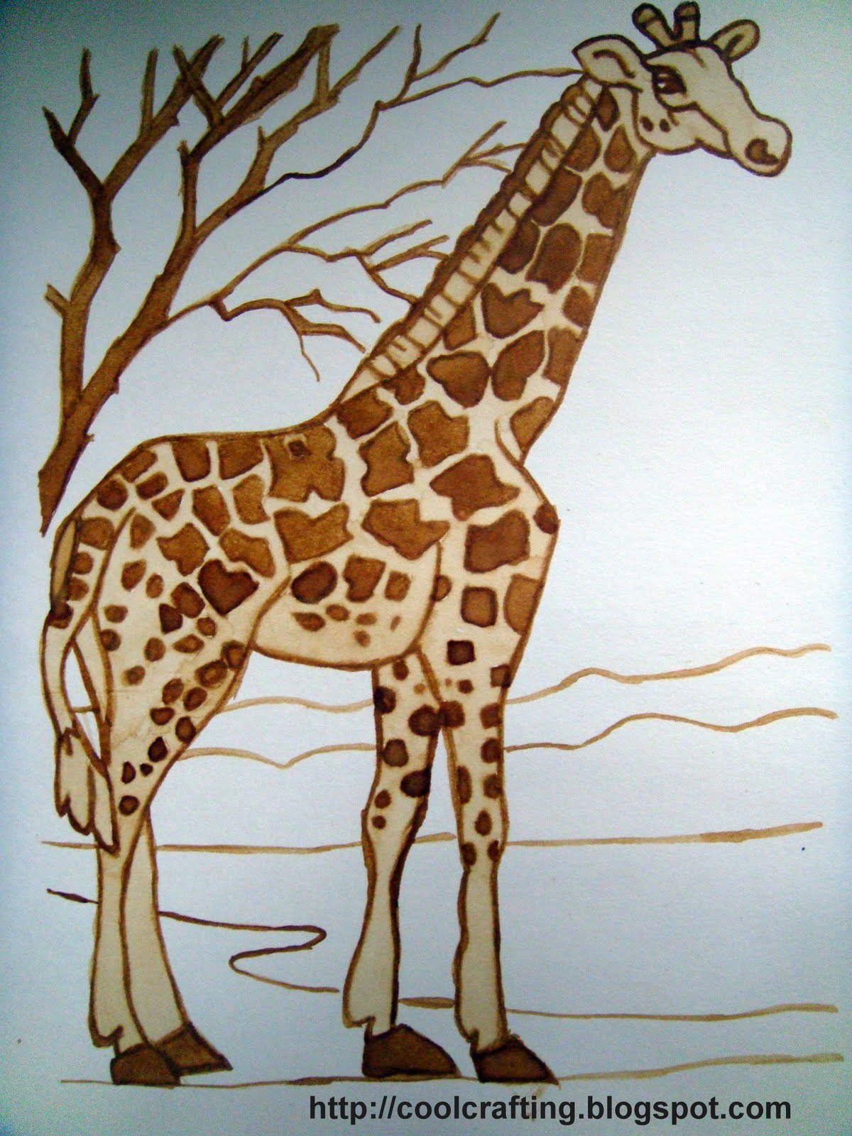 Рисование кофе Жираф
