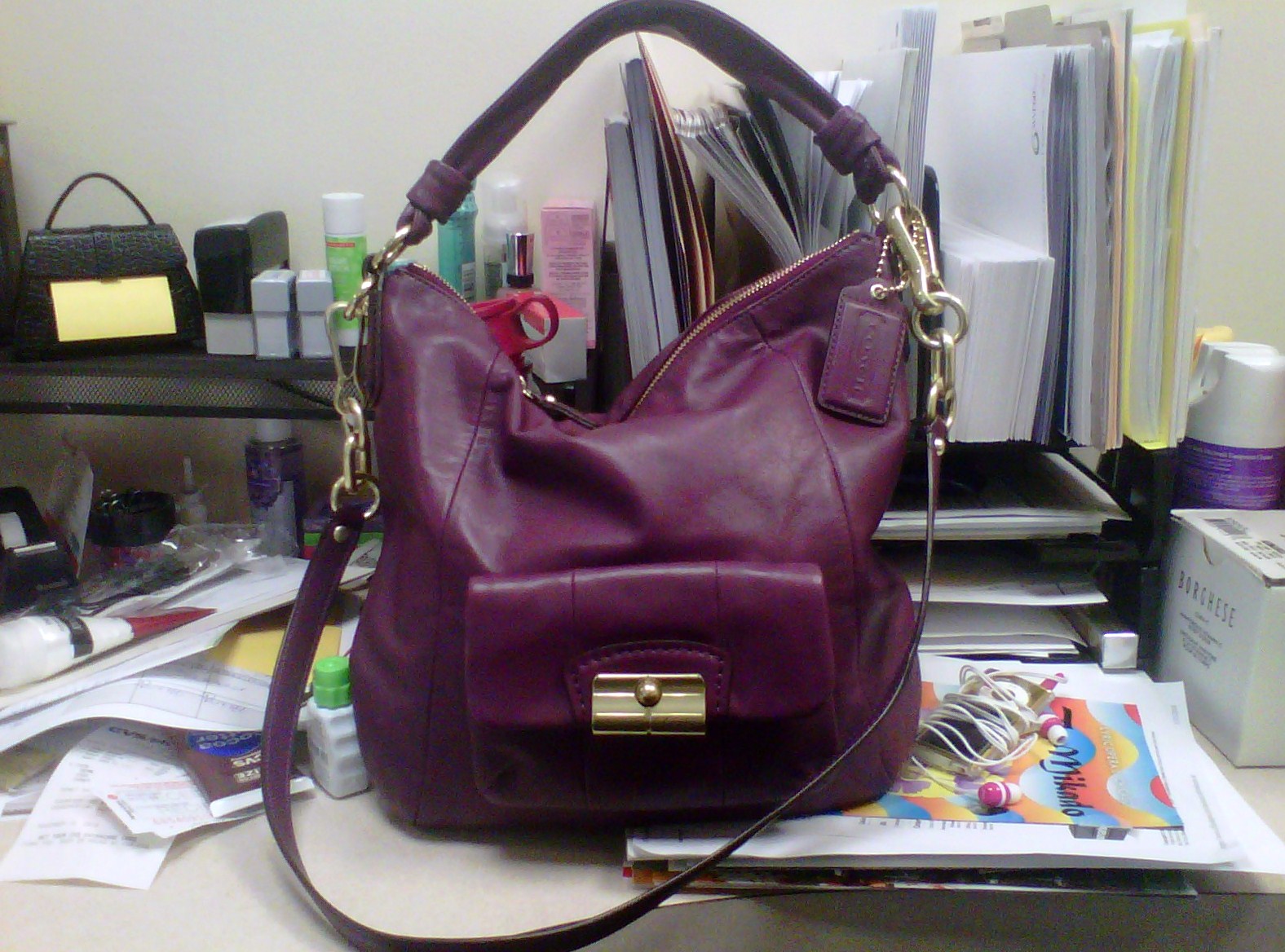 coach hobo purple