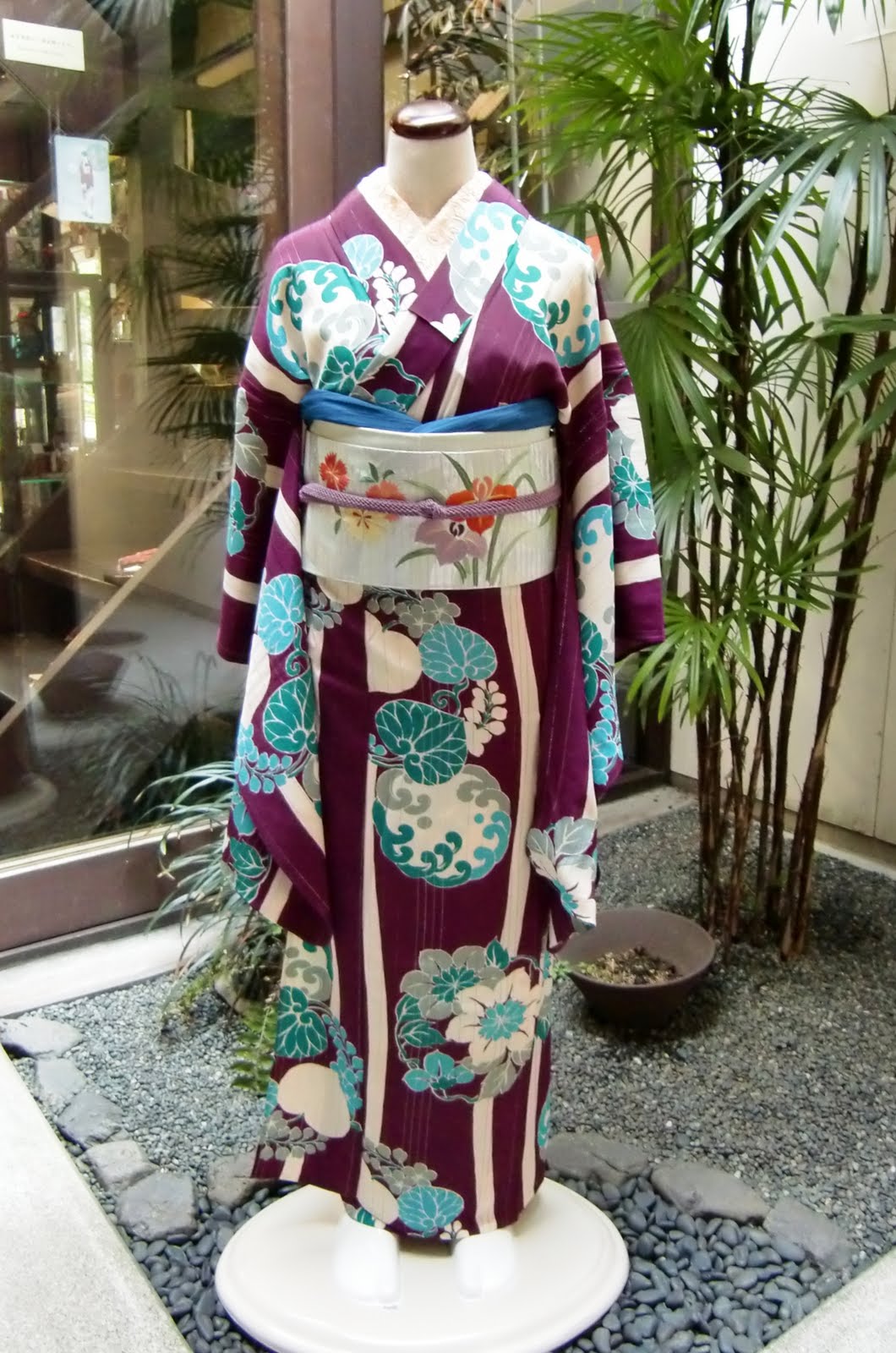 夏着物【縦絽】正絹　小紋　肩身丈165.0 裄68.0 撥水加工済　6～9月に 着物 縦絽 夏着物縦絽正絹 小紋 肩身丈165.0 裄68.0 撥水