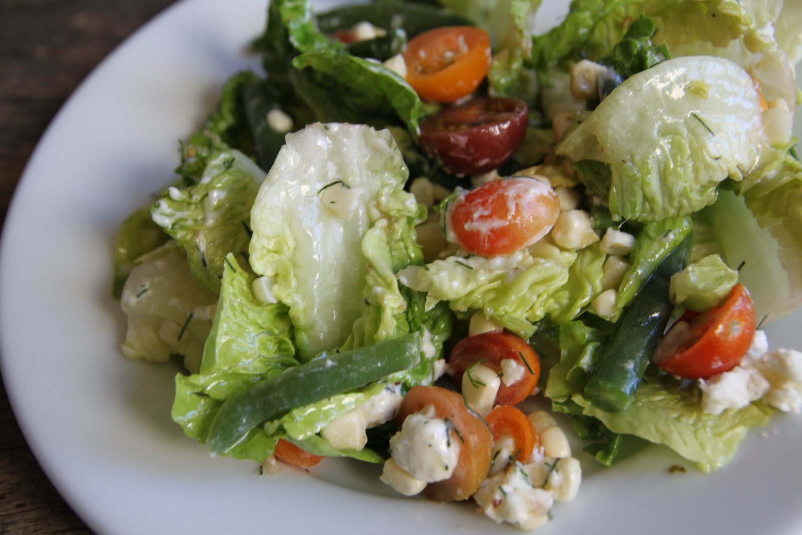 The Crosby Kitchen Little Gem Salad with Fresh Dill, Green Beans, Baby