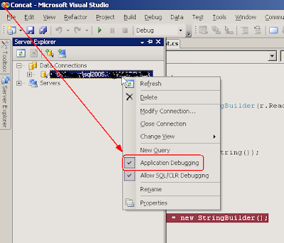 Click to enlarge Application Debugging option