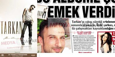 Front page of Kelebek and Tarkan album promo July 2010