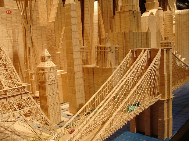 Toothpick Bridge Designs. [Toothpicks+Brooklyn+Bridge.