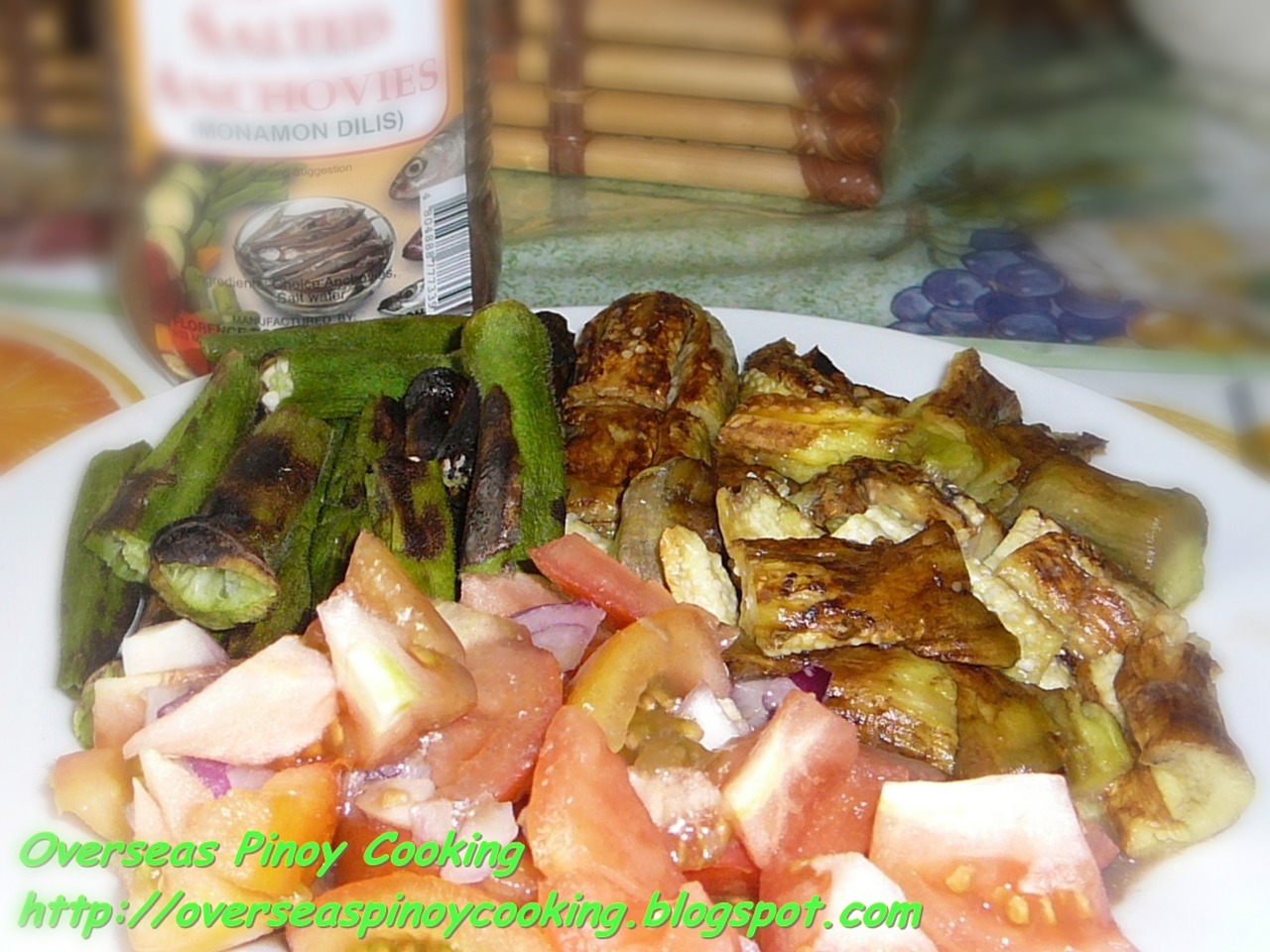 Pinoy Home Cooking and Recipes Inihaw na Talong at Okra