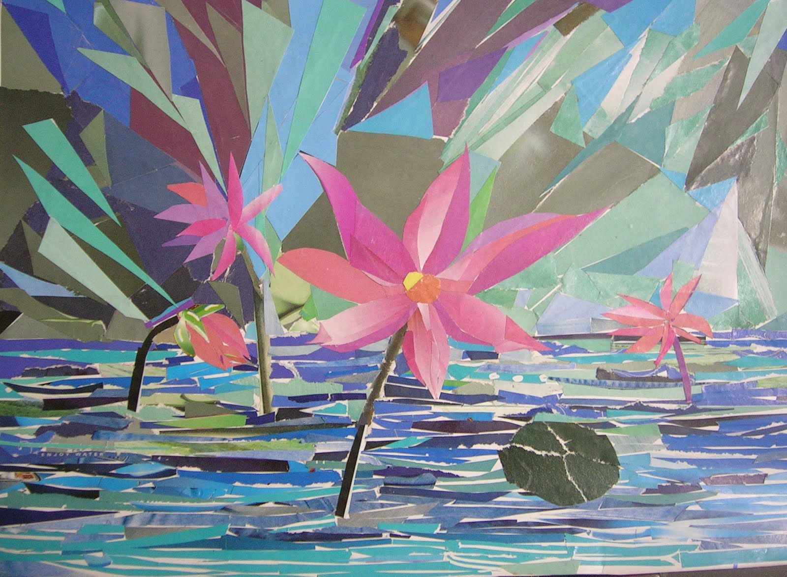 Images of collage work on nature