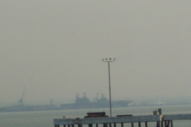 across the bay from where we stayed can barely see the ship