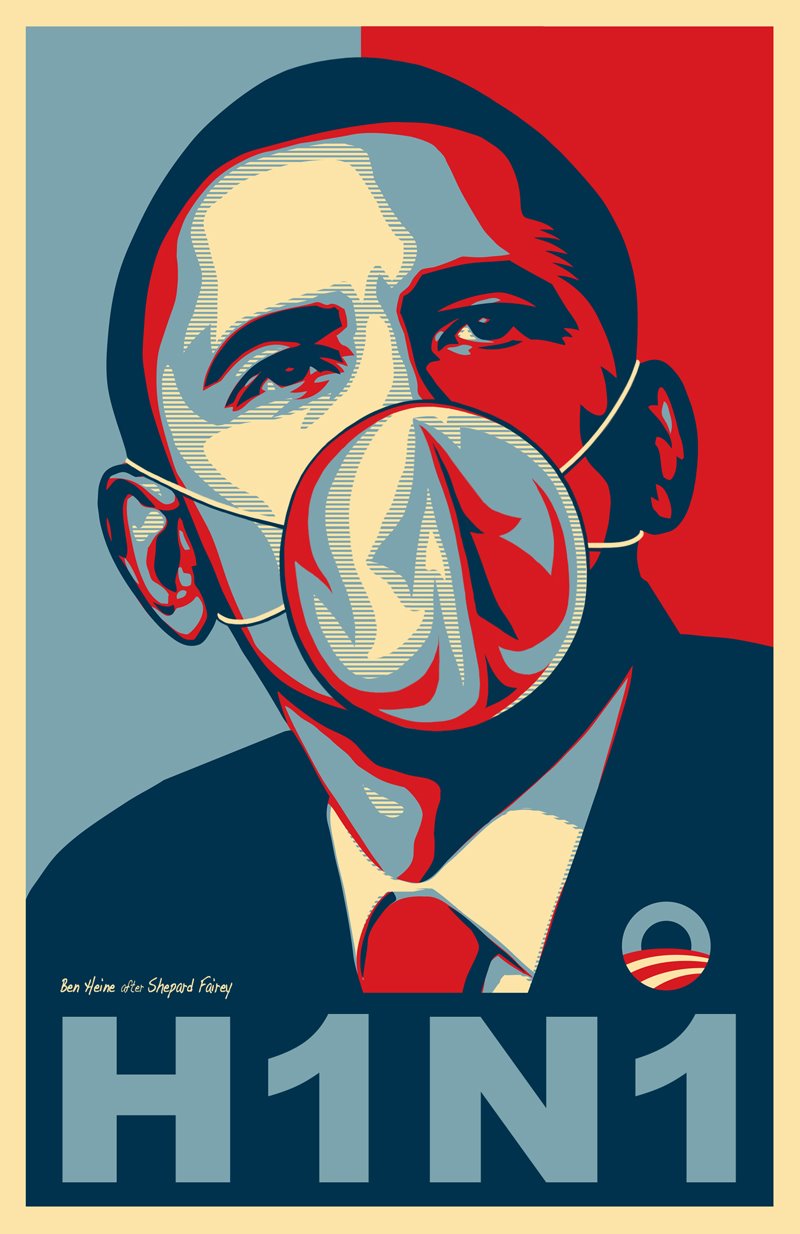 [Barack+Obama+-+Influenza+H1N1+(Ben+Heine)]