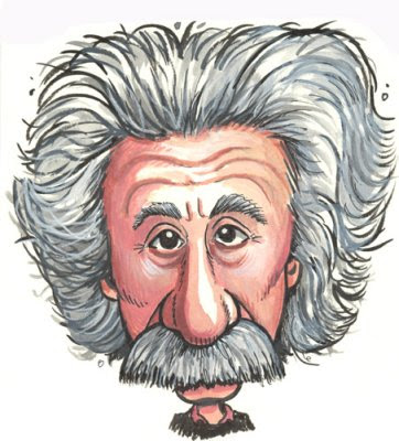 Caricatura de Albert Einstein exemplifica a popularidade desse cientista.