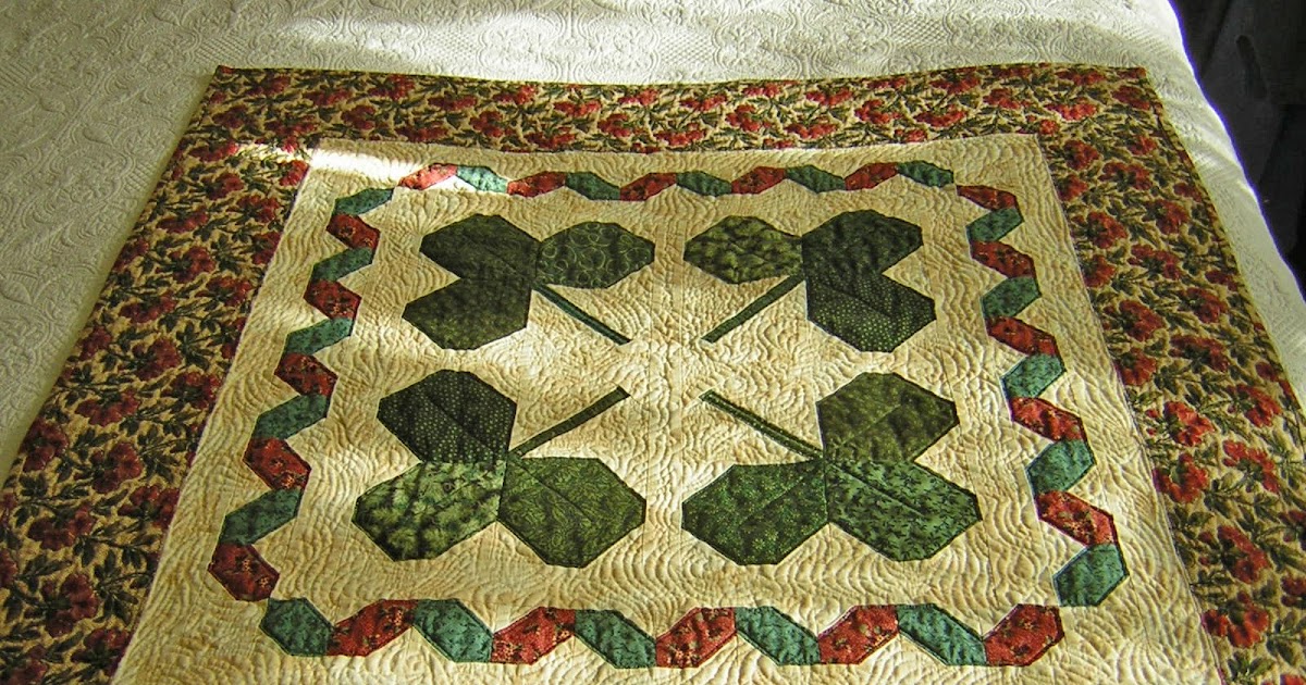 Kims Big Quilting Adventure St Patricks Day Quilt Quilt shamrock