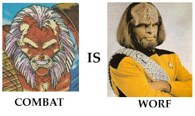 His sideburns have sideburns. Combat Younblood Rob Liefeld Worf Star Trek