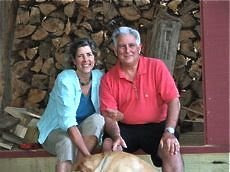 Polly  and Ian by the woodpile