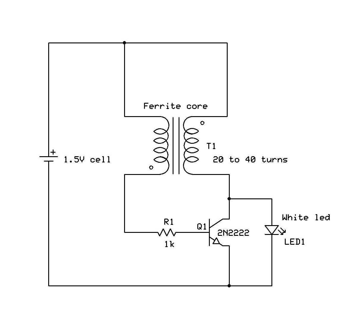 Joule thief Circuit, I don't know how it works, but I heard that it