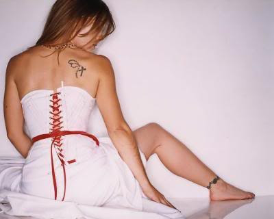 Alyssa Milano right shoulder blade tattoo. Tattoos are popular in the world 