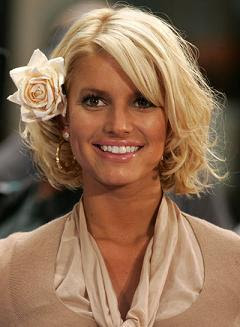 Jessica Simpson’s With White Short Hair Style