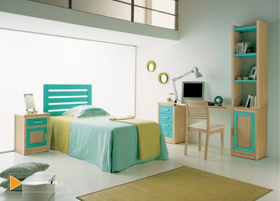 Dormitorio juvenil en tonos verdes y turquesa via dormitorios.blogspot.com VERDE MANZANA Y TURQUESA