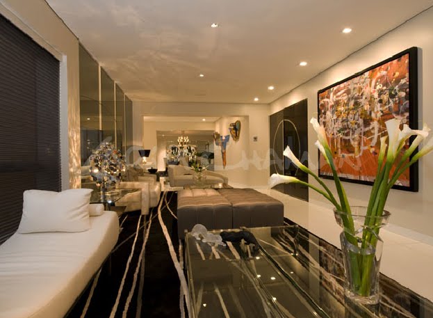 Sala moderna elegante y lujosa con amplio comedor video y fotos ... Juegos de comedores modernos 2015