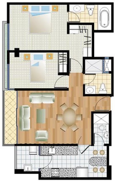 PLANOS DE DEPARTAMENTO DE 2 DORMITORIOS DE 80M2 - Planos de casas