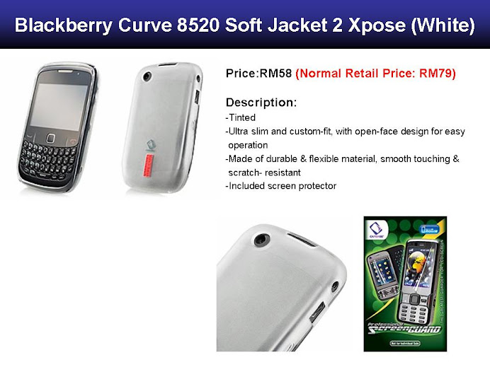 Blackberry Curve 8520 Soft Jacket 2 Xpose (White)
