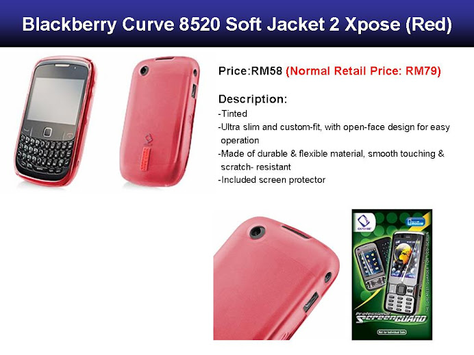Blackberry Curve 8520 Soft Jacket 2 Xpose (Red)