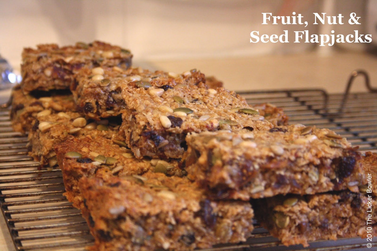 Fruit, Nut & Seed Flapjacks... The Licker Bowler...