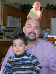 Thomas and Dad : Turkey Hat made by Thomas