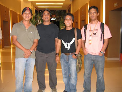 From left, Edwin, Cinlok director Guntur Soeharjanto, Cinlok line producer Iwied and Windra Benjamin, music director for Blind Pig.