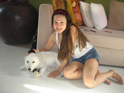 Mai and the boss, her dog Taco.