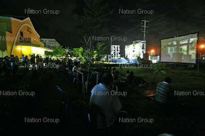 Outdoor screening of short films. Nation photo by Korbphuk Phromreka.