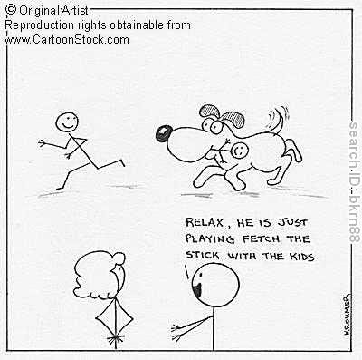 in love stick figures. Why stick figures shouldn't play fetch the stick with their dogs!