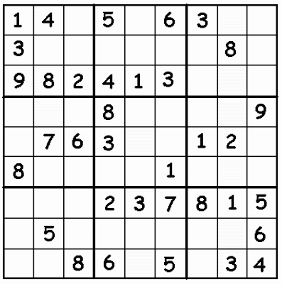 Printable Easy Sudoku on Print Sudoku   Easy