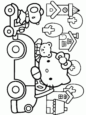 hello kitty colouring pics. HELLO KITTY COLORING PAGES OF