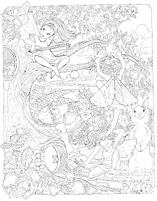 Coloring Sheets  Kids on Very Detailed Coloring Sheet Of Fairies Will Appeal To Older Children
