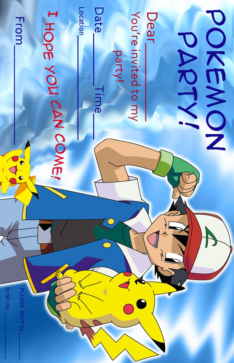 POKEMON COLORING PAGES pokemon free party invitations