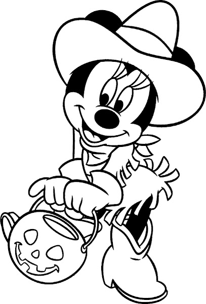 Minnie Mouse Halloween Coloring Pages