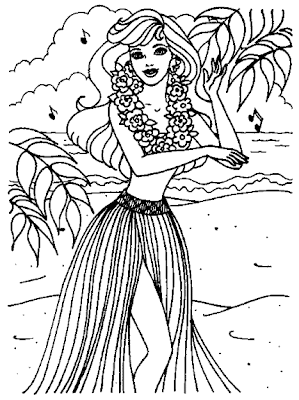 Barbie Beach Coloring Pages Printable