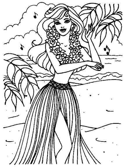 Barbie Beach Coloring Pages Printable