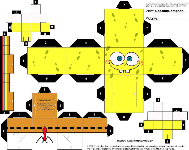 SPONGEBOB SQUAREPANTS ACTIVITY SHEET PAPER CRAFT title=