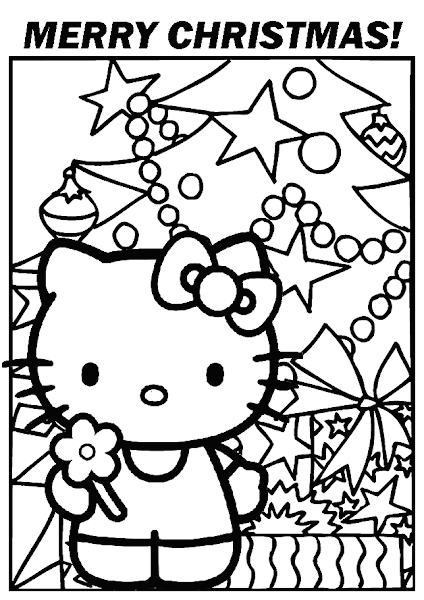 Hello Kitty Christmas Coloring Pages