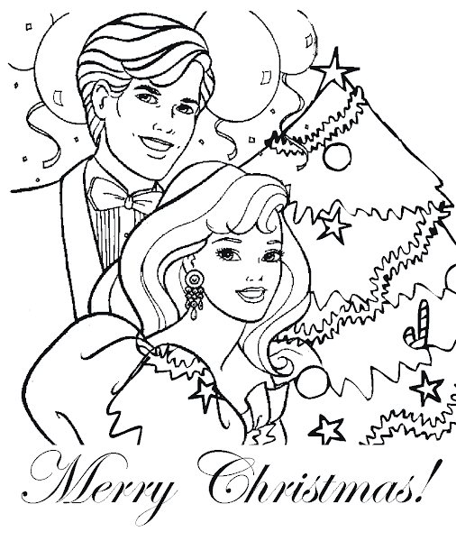 Barbie Christmas Coloring Pages
