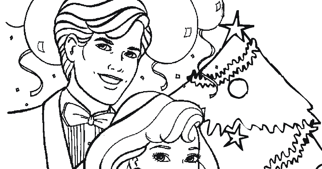 BARBIE COLORING PAGES: BARBIE CHRISTMAS COLORING PAGE