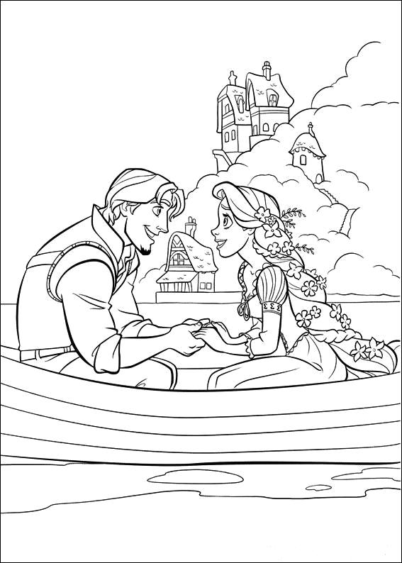TANGLED COLORING PAGES OF DISNEY'S PRINCESS RAPUNZEL