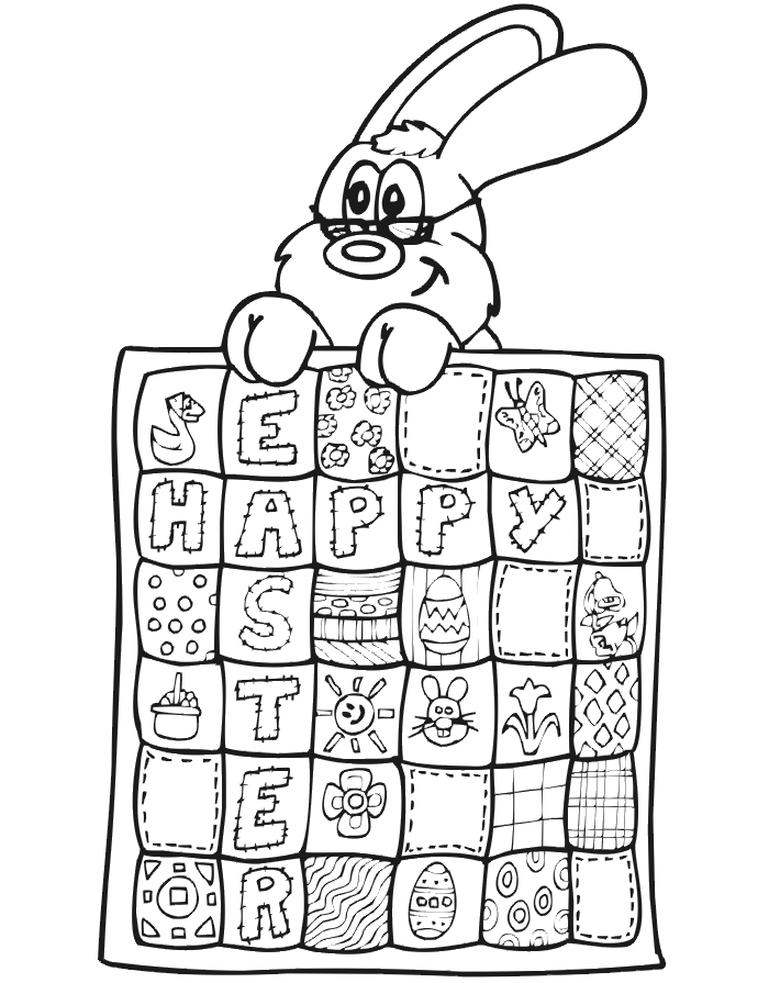 cute easter bunnies coloring pages. EASTER BUNNY COLOURING IN