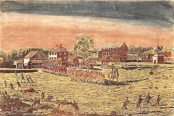 First of Amos Doolittle's Engravings of the Battle at Lexington