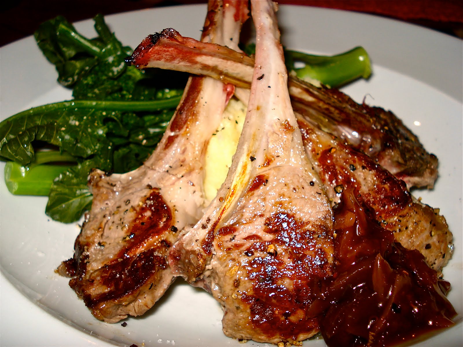 Behind The Burners LAMB CUTLETS, PARSNIP & POTATO MASH, GARLIC & ONION JAM