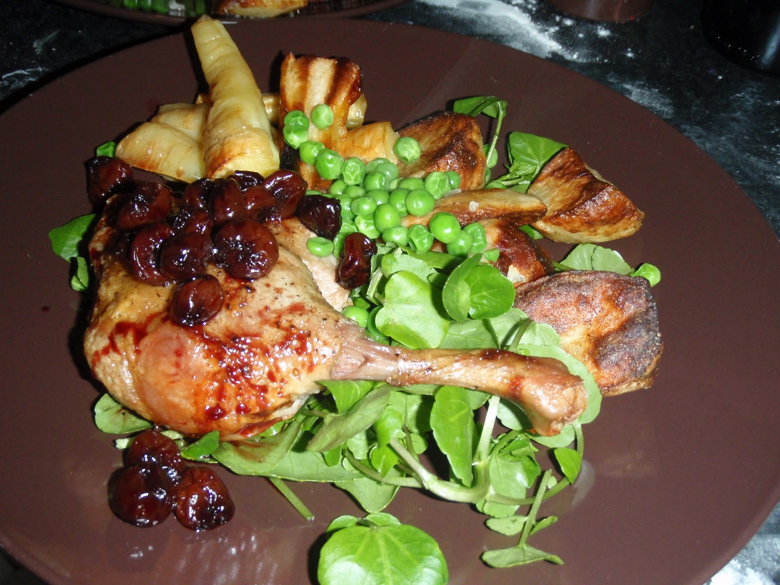 New Food Mondays Delia's Crisp Roast Duck with Confit of Sour Cherries