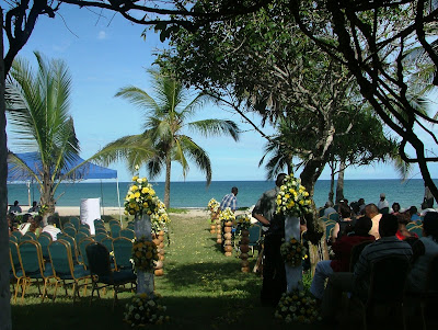 Beach wedding set up