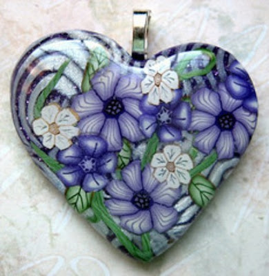 polymer clay and resin pendant